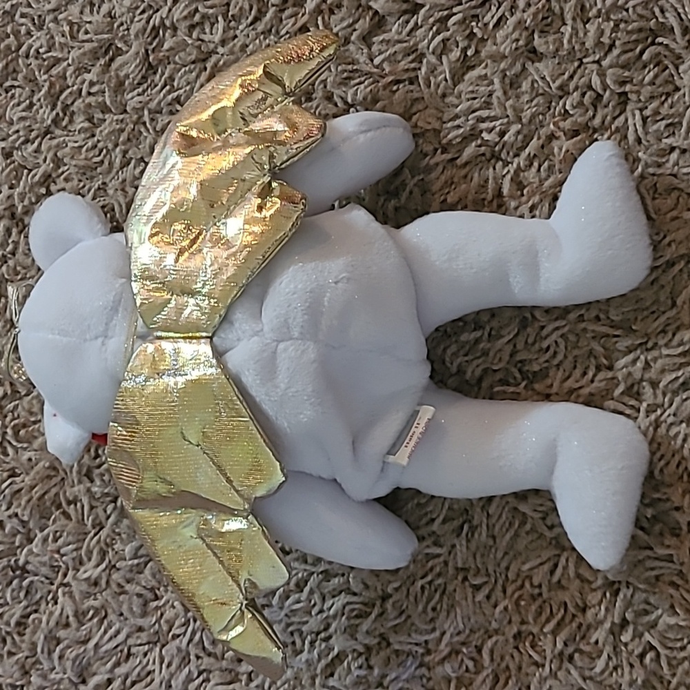Ty Beanie Babies Halo II the Bear D.O.B. January 14, 2000 Angel Wings Brown Nose - Picture 5 of 7